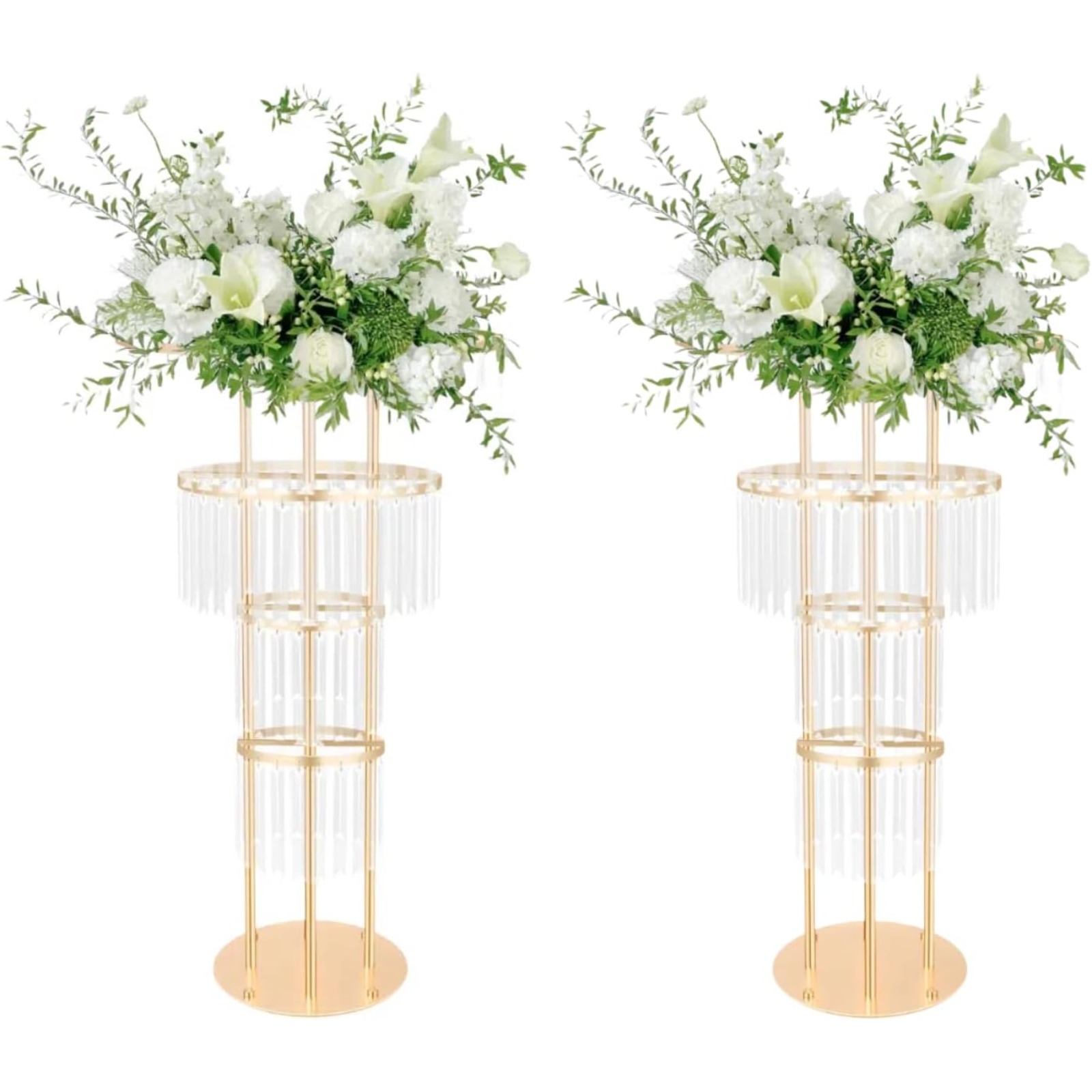 Florist Supply Vases - 2Pcs 4 Tiers Wedding Centerpieces Vase,