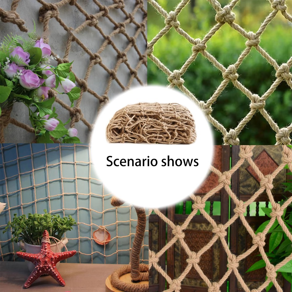 Twine Jute Natural - Hemp Rope Climbing Net Garden Balcony