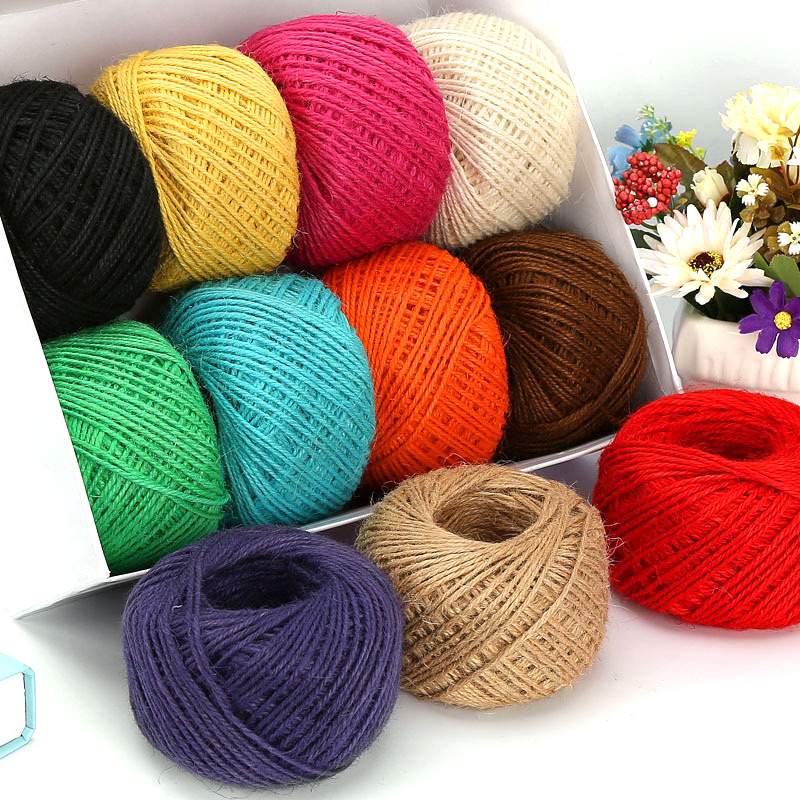 Twine Jute Natural - DIY Natural 2mm 50M/Roll Colorful Jute