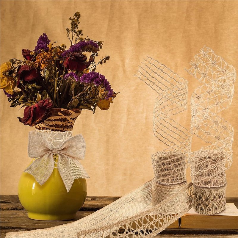 WORTHOWN-5 Rolls 13Ft Burlap R - Twine Jute Natural review and price