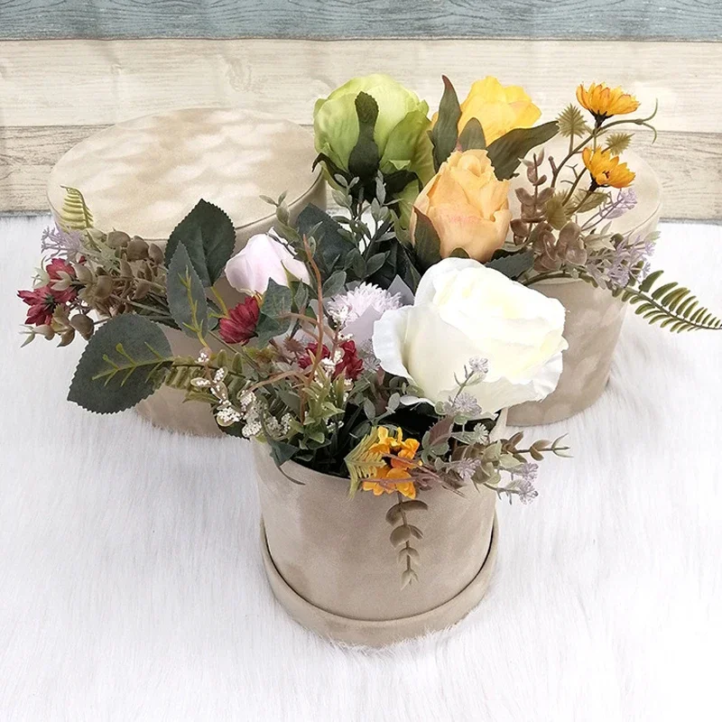 3Pcs/Set Round Shape Velvet Gi - Florist Supply Buckets review and price