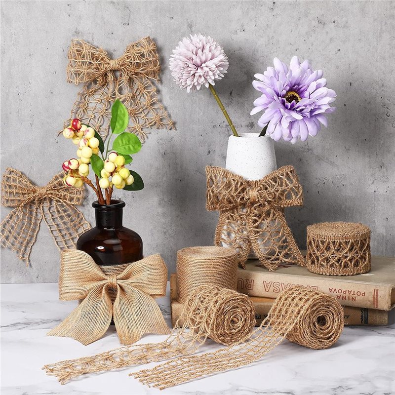 AT19-Wired 13Ft Burlap Ribbon  - Twine Jute Natural review and price