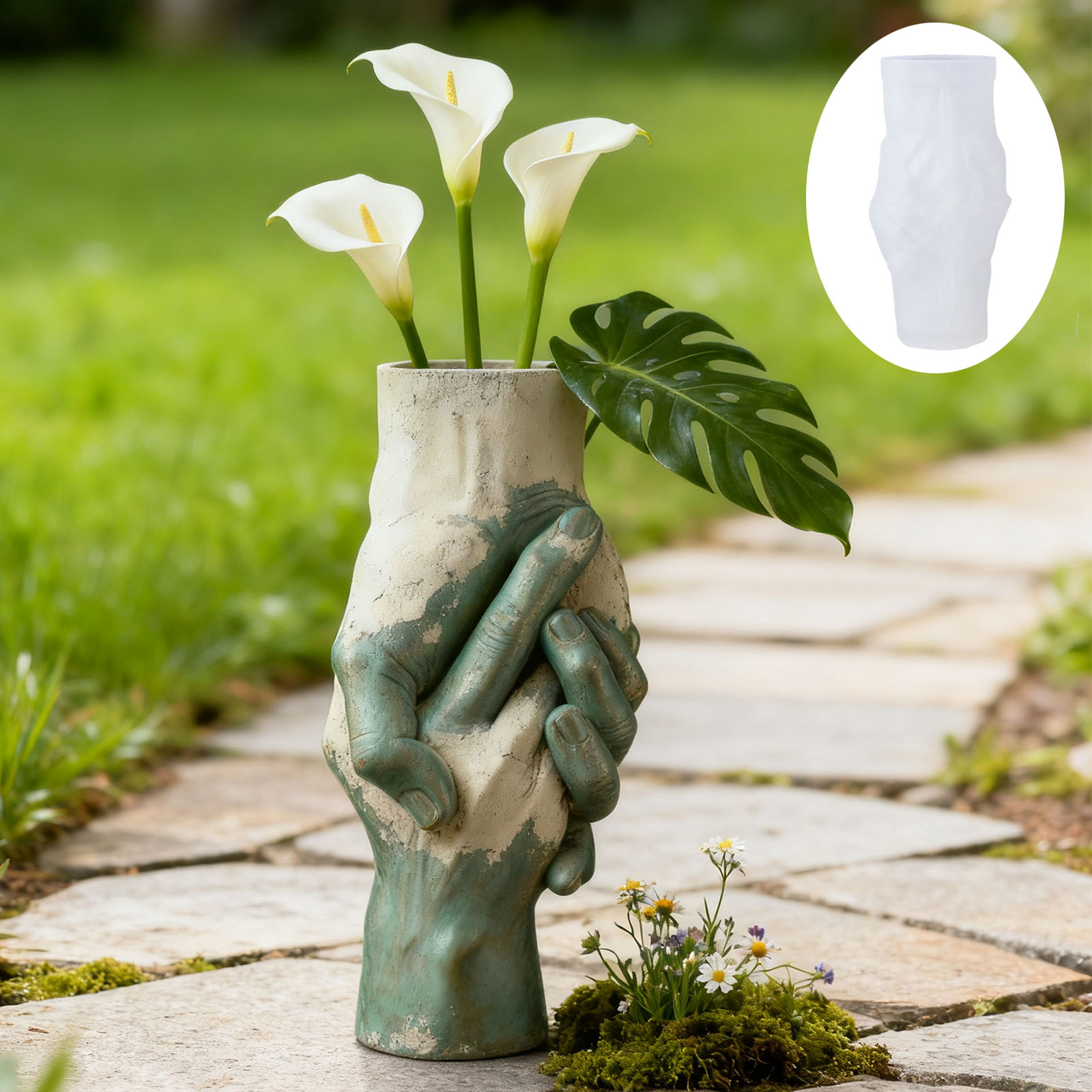 Artistic Hand-in-Hand Vase Sil - Florist Supply Vases review and price